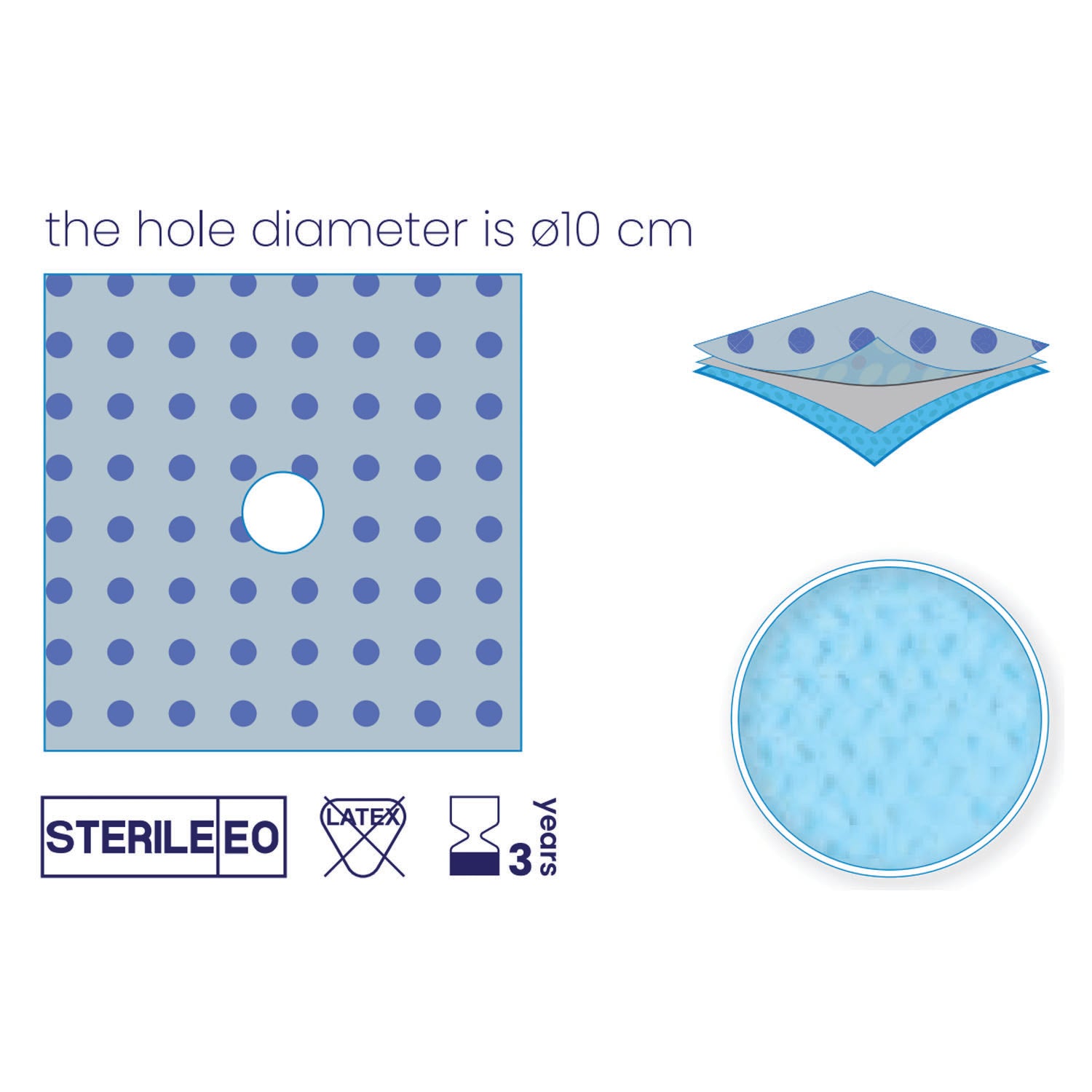 SUBMED Sterile-Non Sterile Fenestrated Drapes (3-layered Pp/Pe/Pp - 70 gsm)