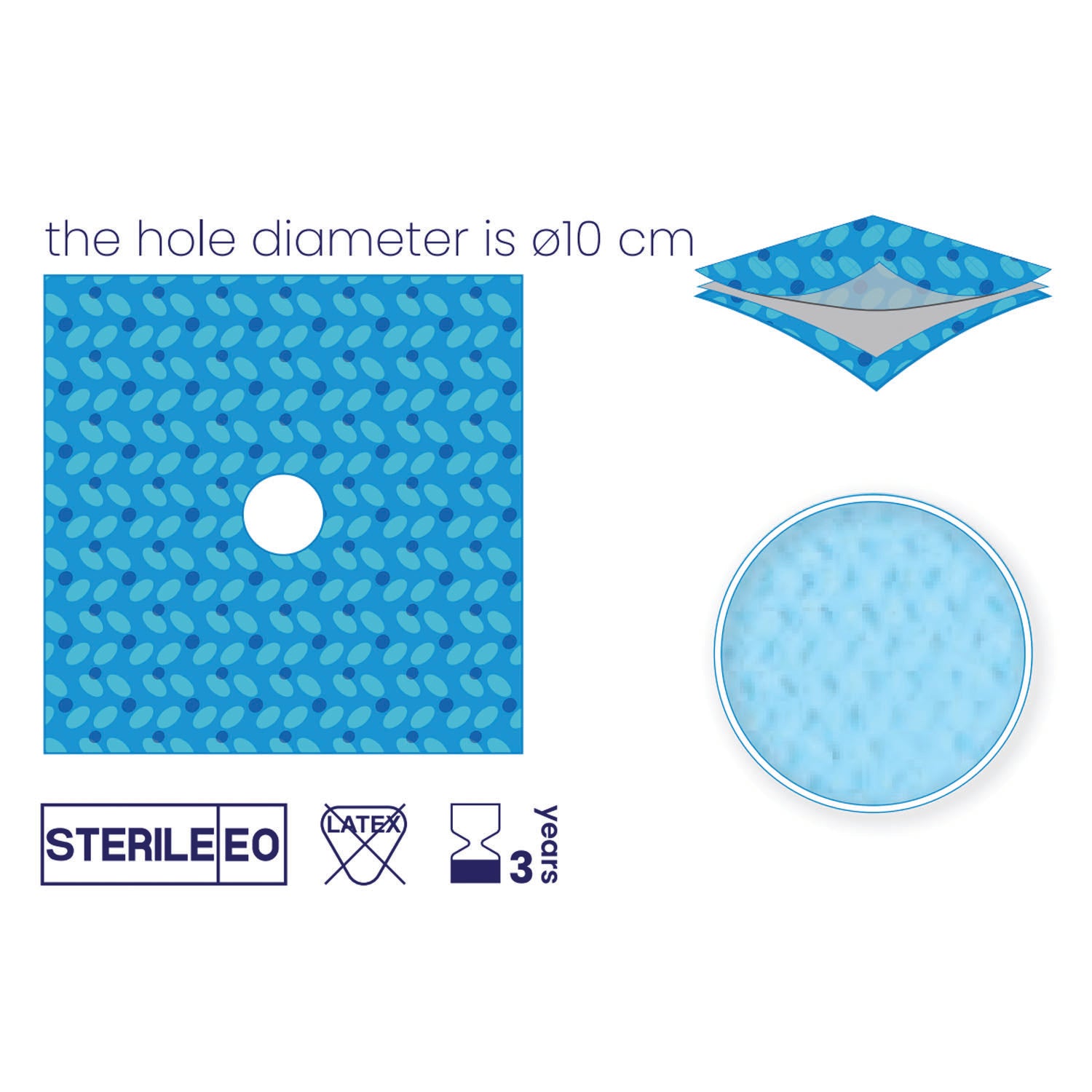 SUBMED Sterile-Non Sterile Fenestrated Drapes (3-layered Pp/Pe/Pp - 75 gsm)