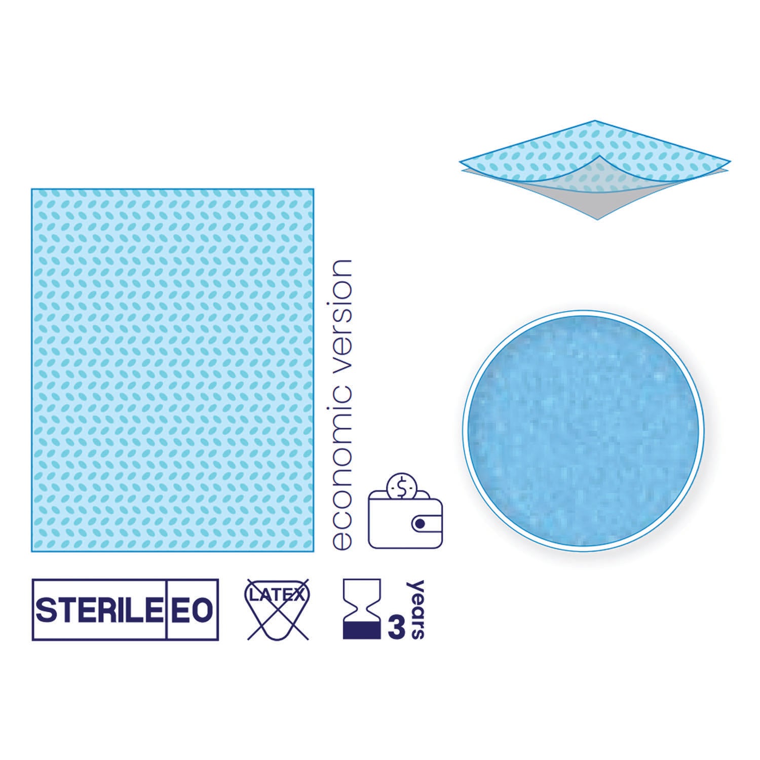 SUBMED Sterile Non-Sterile Surgical Plain Drapes (2-layered Pe/Pp - 54 gsm)