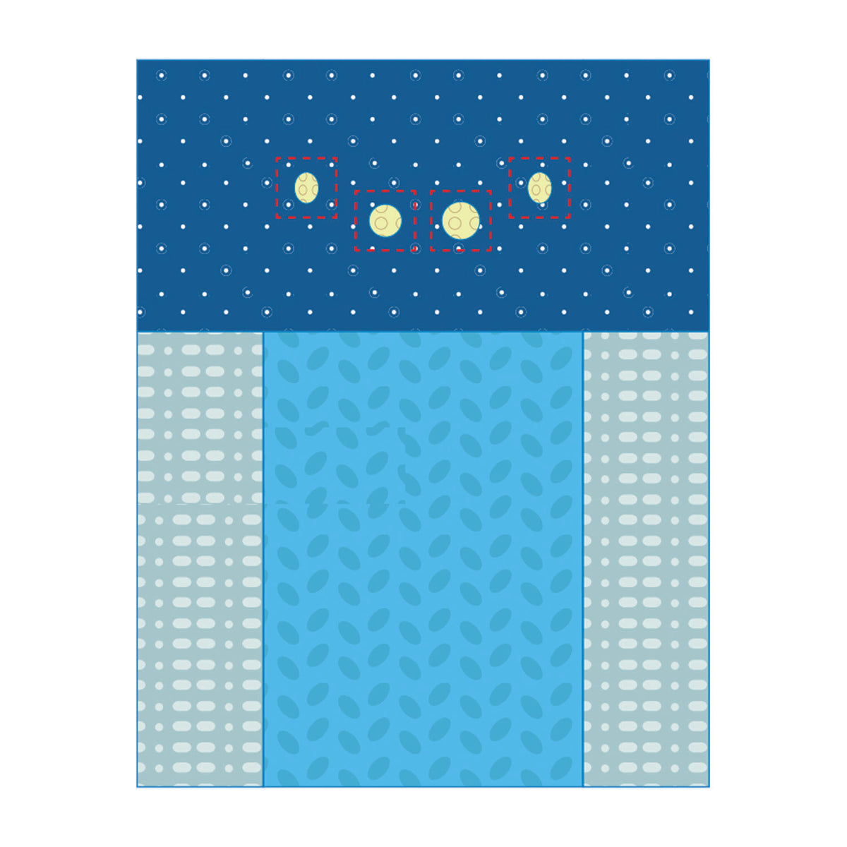 Reinforced Pacemaker Drape with 2 Transparent Panels