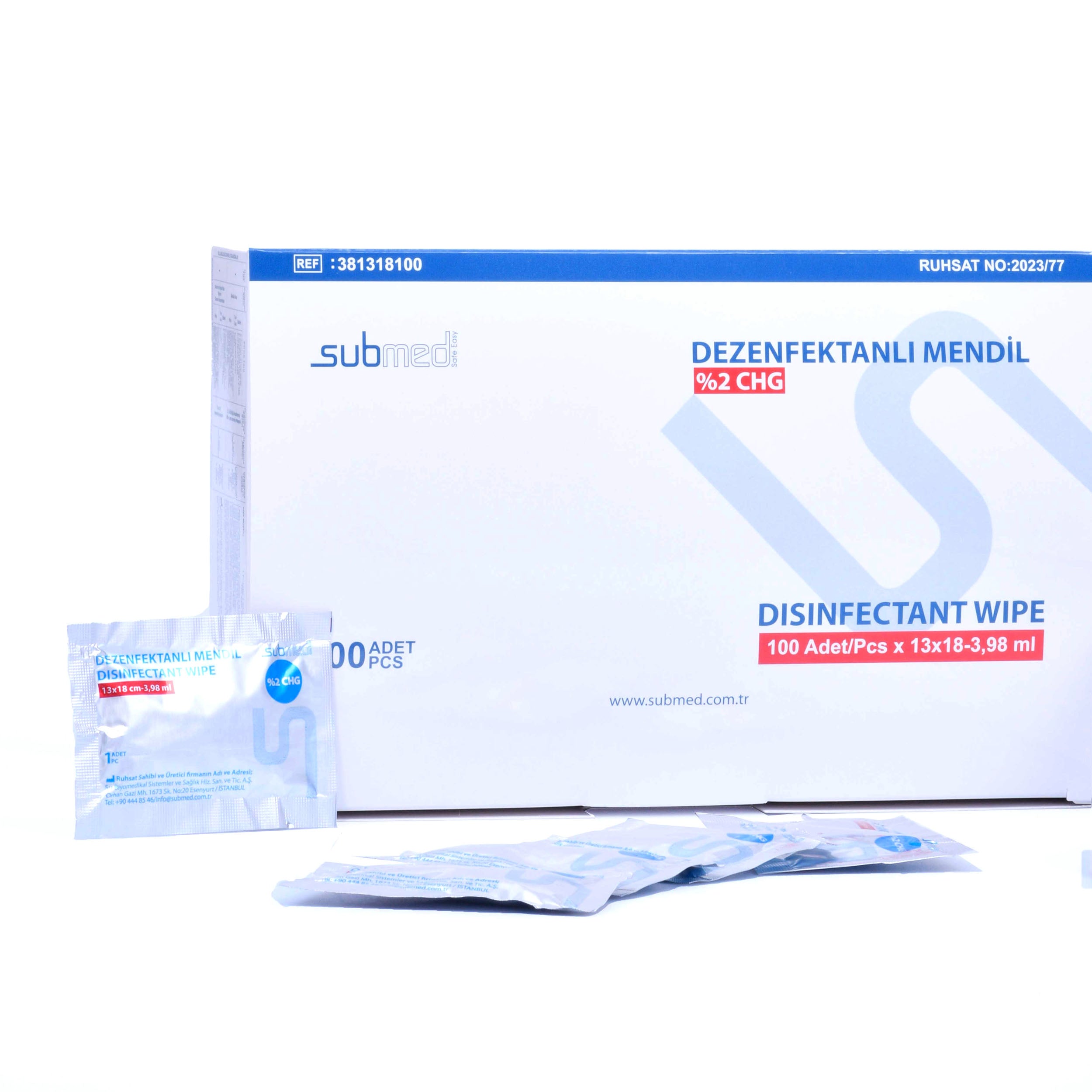 SUBMED Isopropyl Alcohol Disinfection Wipes (2% CHG/70% IPA)