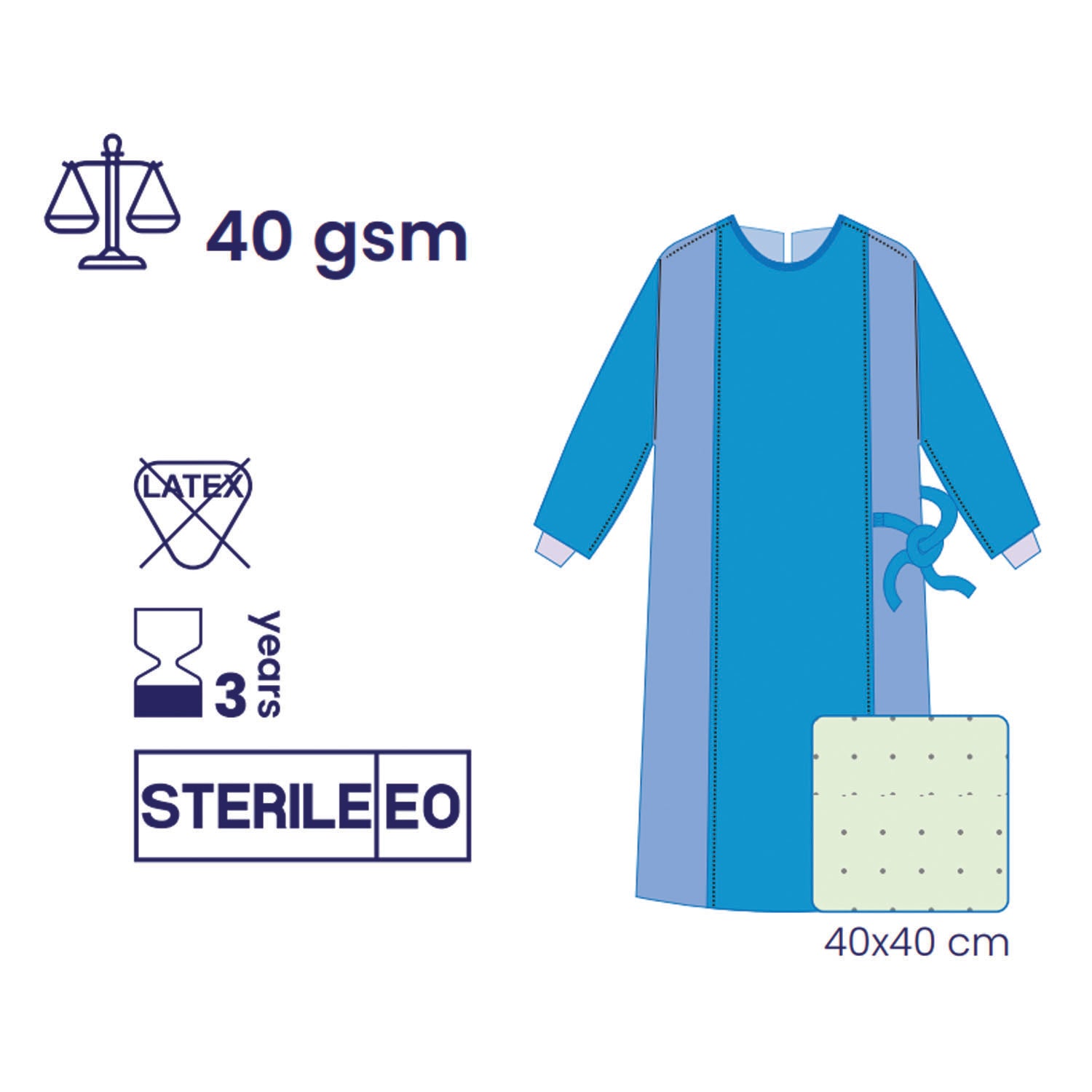 SUBMED Full Reinforced Surgical Gown 1 Towel