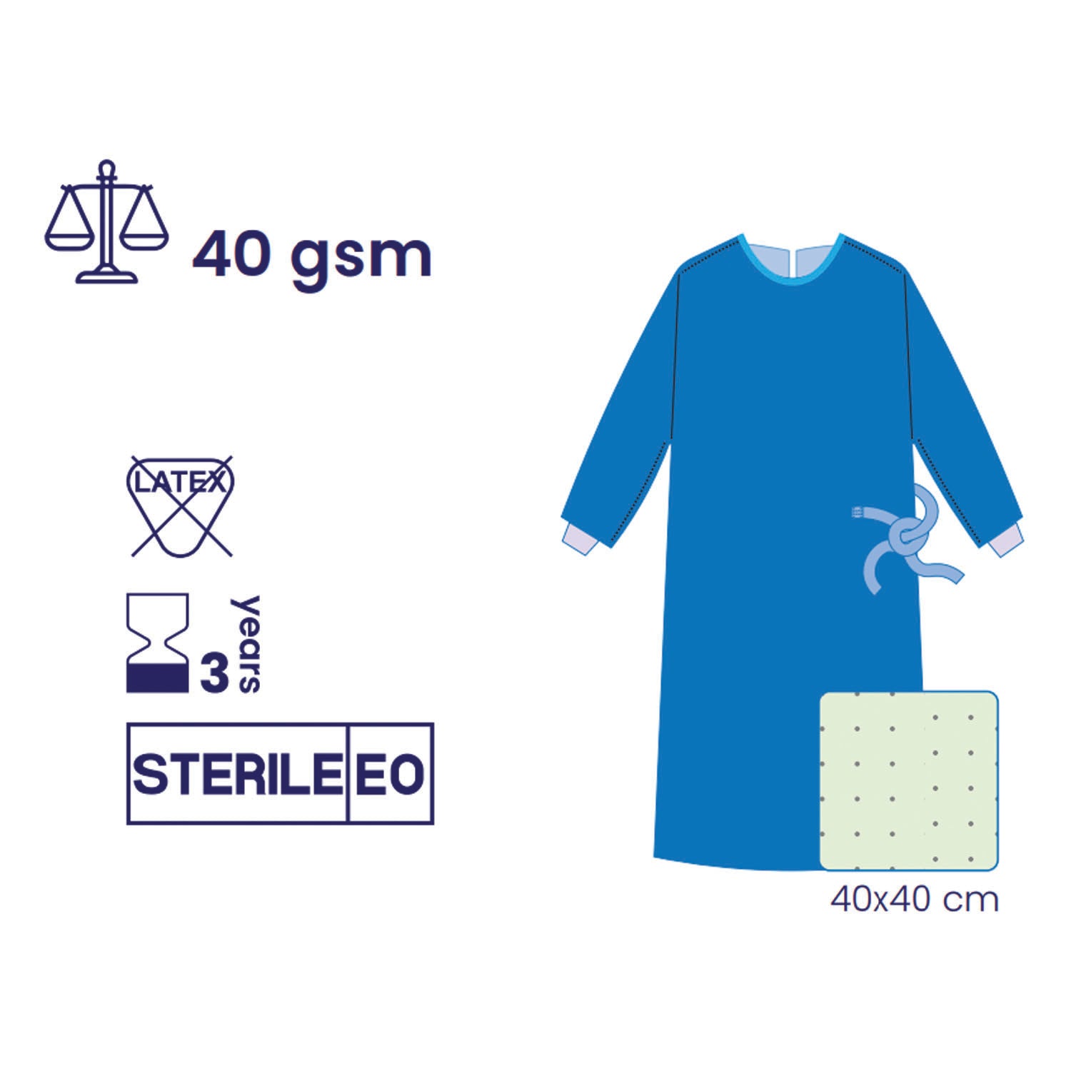 SUBMED Extra Reinforced Surgical Gown 1 Towel