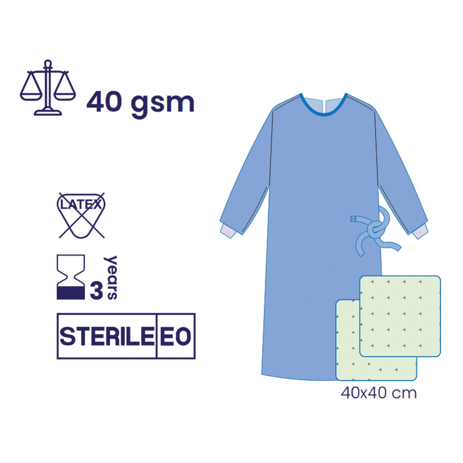 SUBMED Standard Surgical Gown 2 Towel