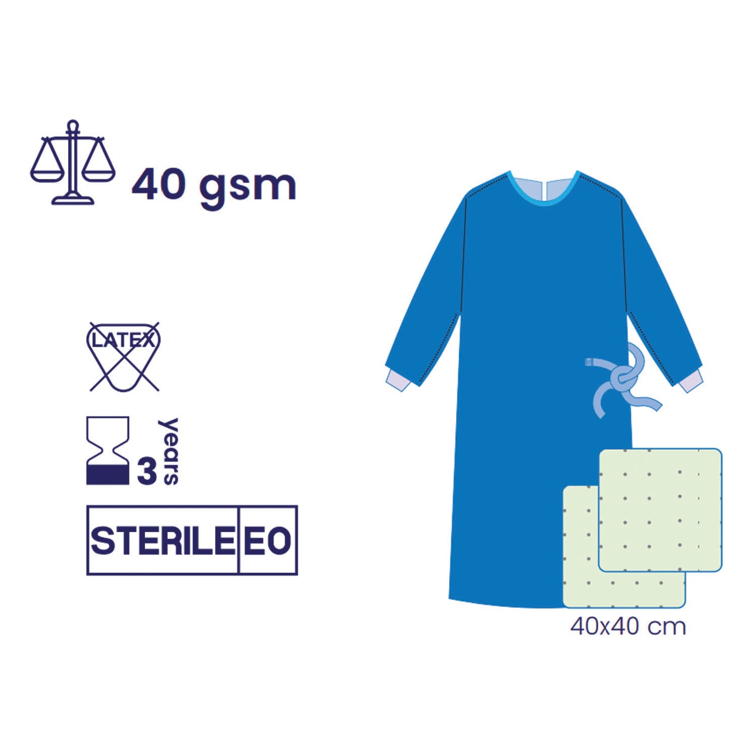 SUBMED Extra Reinforced Surgical Gown 2 Towel