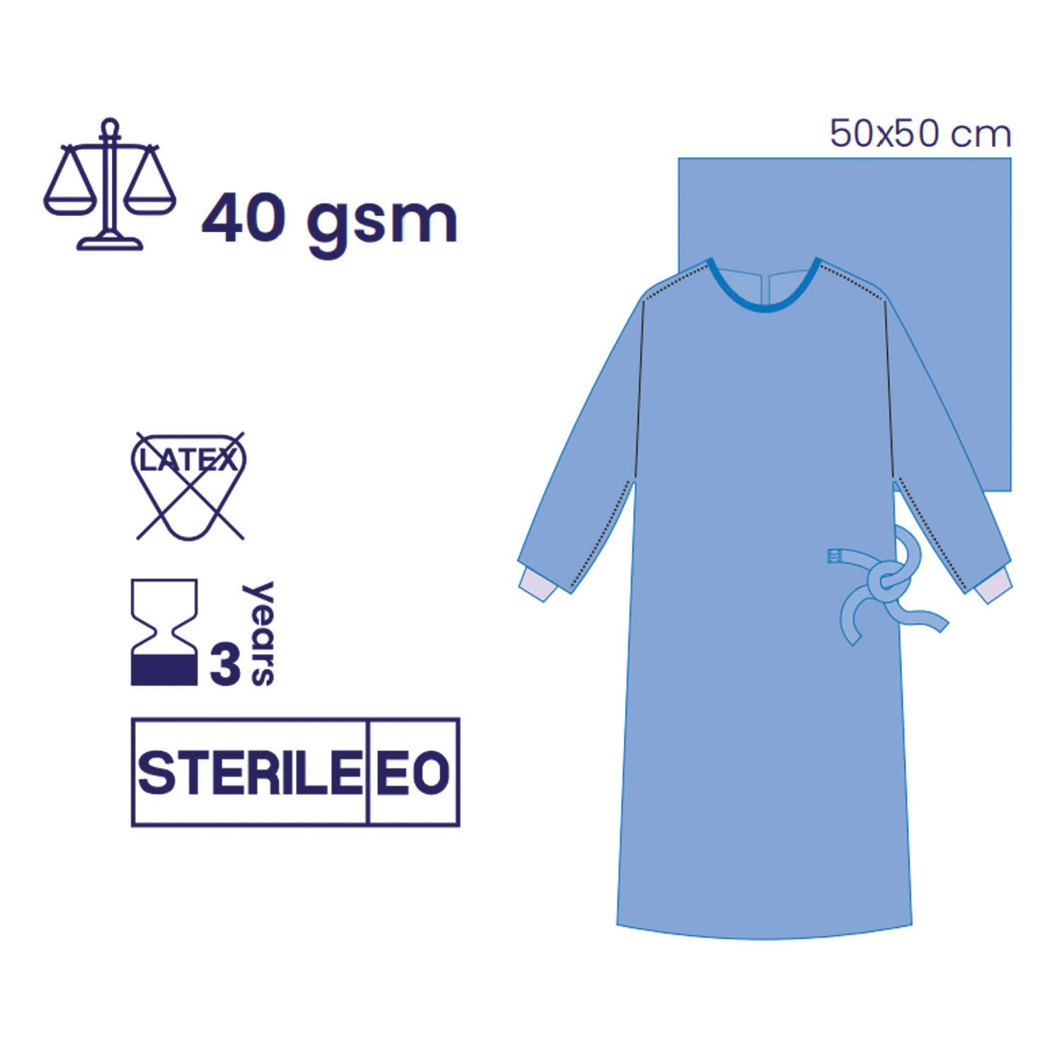 SUBMED Standard Surgical Gown Wrapped