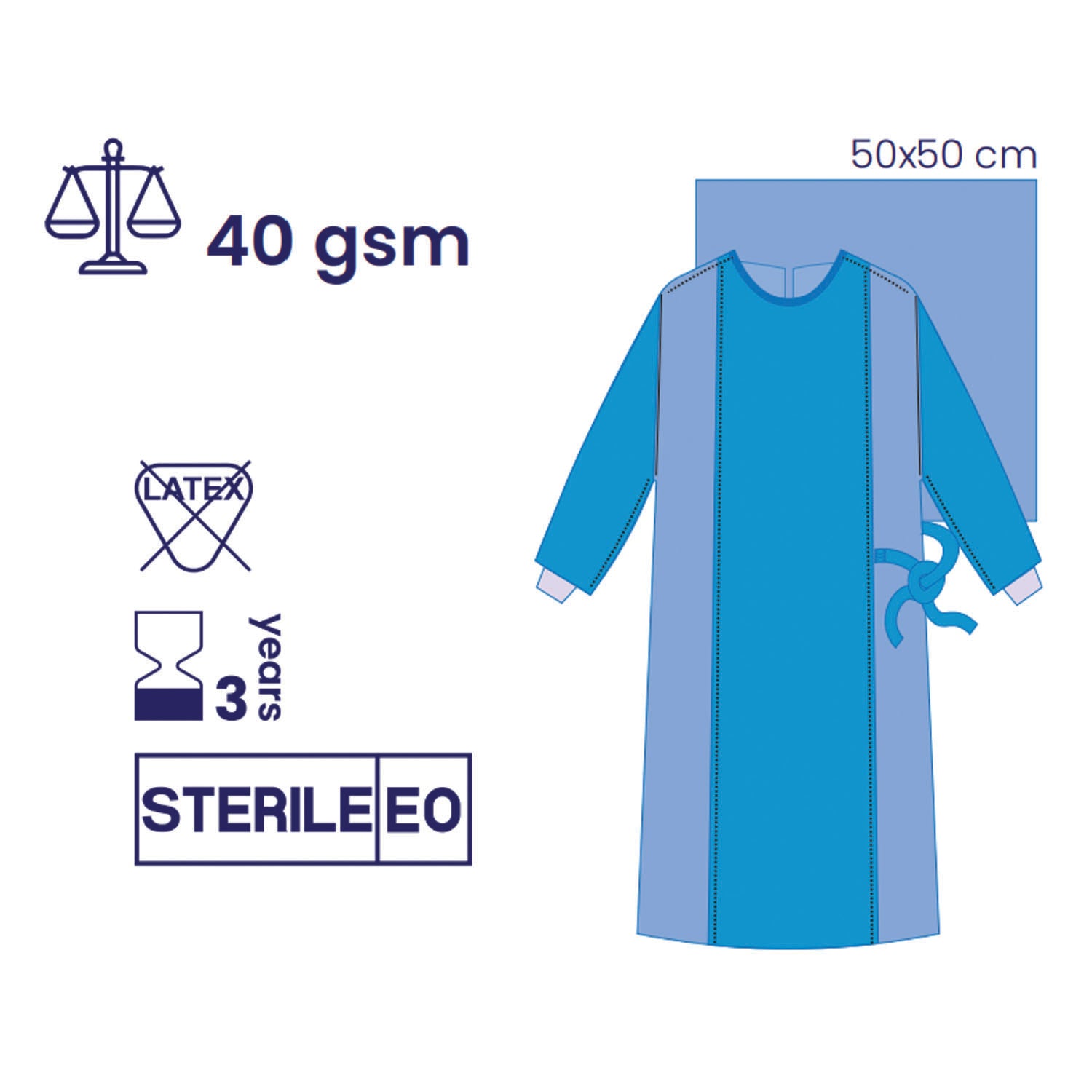 SUBMED Full Reinforced Surgical Gown Wrapped
