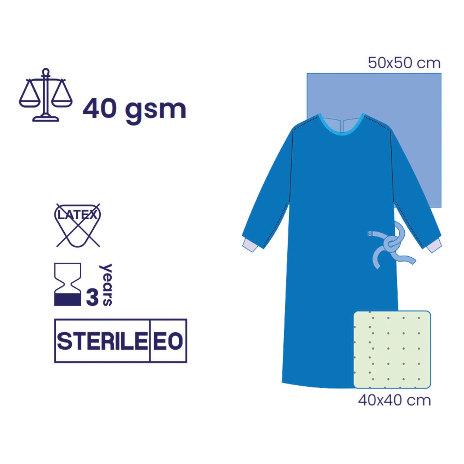 SUBMED Extra Reinforced Surgical Gown Wrapped 1 Towel