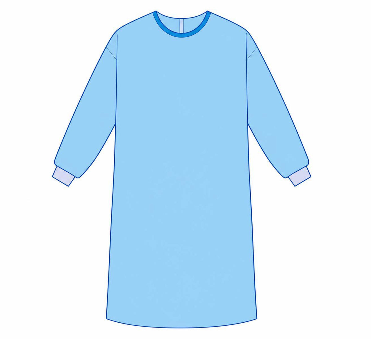 SUBMED Non-Surgical Gown — fluid-resistant protective gown, blue